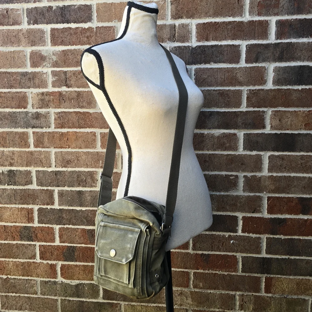 Olive Green Crossbody Bag Utility Crossbody